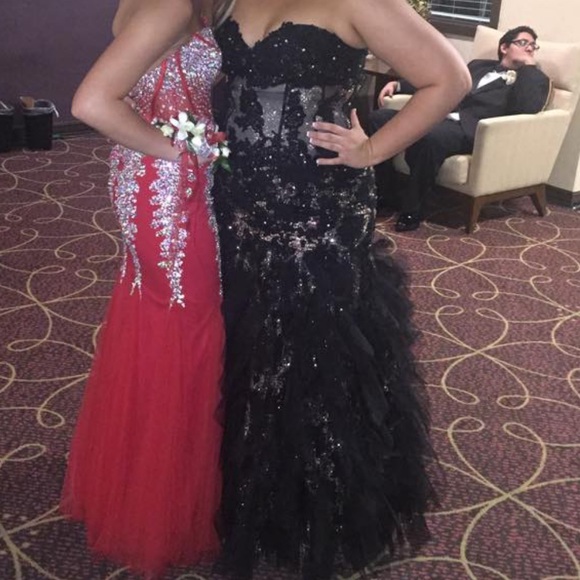 Jovani Dresses & Skirts - JOVANI BLACK & GOLD SEQUINS PROM DRESS